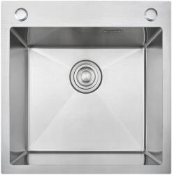 Kevmil MEX 450 x 450 mm inox, extra mély mosogatótálca, szűrőkosaras leeresztővel, ajándék szappanadagolóval (MEX450450)