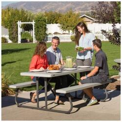 Lifetime asztal és sörpad összecsukható "Piknik" szürke 183 x 76 cm (3121577)