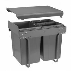 GTV Hulladékgyűjtő szemetes PRACTI ECO 400, 1x20 és 2x10 literes, antracit, előlaprögzítő nélkül (PB-45-202X10-60A)