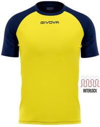 GIVOVA Capo Interlock póló L - Deep Indigo kék|sárga