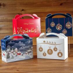 Piskótafüles díszdoboz - Piros