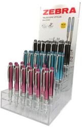 Zebra Golyóstoll display, 0, 24 mm, teleszkópos, rozsdamentes acél, ZEBRA Telescopic Metal Stylus , kék (46601) - fodicoaruhaz