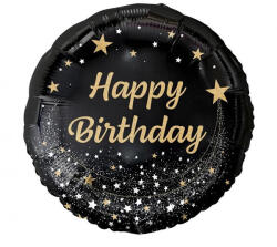 GoDan S. A Fólai lufi, 18"/45cm, gömb, fekete, Happy Birthday