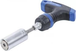 BGS DIY Cap cheie multiplu cu adaptor | cu mâner în T cu clichet, comutabil | 3 piese (BGS 92540)