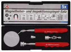 BGS DIY Set dispozitiv magnetic de ridicat şi oglindă de inspecţie | 4 piese (BGS 9197)