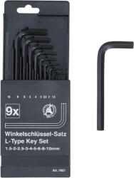 BGS technic Set chei tip L | hexagon interior 1, 5 - 10 mm | 9 piese (BGS 7957) Cheie imbus