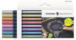 Schneider Metálfényű rollertoll készlet, 0, 4 mm, SCHNEIDER "Paint-It 050" 8 különböző szín (tsc050v8) - irodaszer