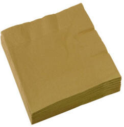 Amscan Gold, Arany szalvéta 20 db-os, 33x33 cm (DPA512201966)