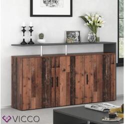 Vicco Komód, tálalószekrény, Vicco Amato 4284 , 160 cm, antracit-old style