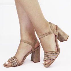 SOFILINE Sandale bej taupe cu toc gros 5526 M12 (5526KHAKI-38)