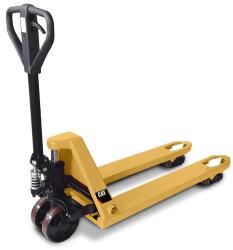 Caterpillar 2.5 t teherbírású poliuretán dupla görgős PRÉMIUM kézi raklapemelő; INGYENES SZÁLLÍTÁSSAL!