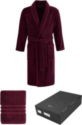 Soft Cotton PREMIUM férfi fürdőköpeny ajándákcsomagolásban + törölköző S + törölköző 50x100cm + box Bordó