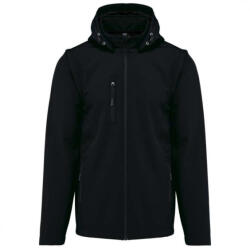 Kariban Uniszex levehető ujjú kapucnis softshell dzseki, Kariban KA422, Black-XL (ka422bl-xl)