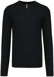 Kariban Férfi V-nyakú keskeny szabású pulóver, Kariban KA965, Black-XL (ka965bl-xl)