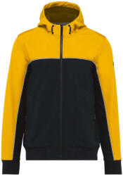 Designed To Work WK450 kétszínű három rétegű, kapucnis softshell dzseki Designed To Work, Black/Yellow-XL (wk450bl-ye-xl)