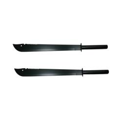 DEPOX Set doua sabii vanatoare DEPOX®, Ninja Blade, maner metal, 50 cm, negru, teaca inclusa (050)