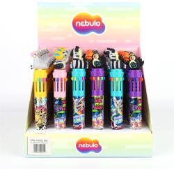 Nebulo Golyóstoll 10színű, safari, 30 db/display Nebulo (DTG-10COL-002) - iroda-ellatas