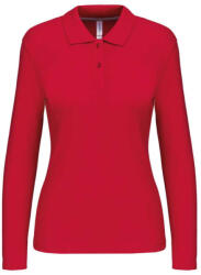 Kariban Női hosszú ujjú galléros piké póló, Kariban KA244, Red-2XL (ka244re-2xl)