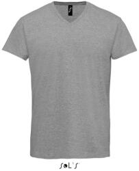 SOL'S Férfi MPERIAL V-nyakú rövid ujjú póló, SOL'S SO02940, Grey Melange-XL (so02940gm-xl)
