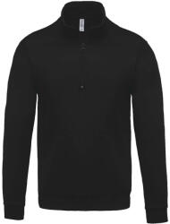 Kariban Férfi 1/4 cipzáros galléros pulóver, Kariban KA478, Black-L (ka478bl-l)