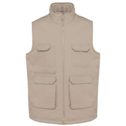 Designed To Work WK607 bélelt unisex mellény sok zsebbel Designed To Work, Beige-M (wk607be-m)