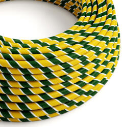 Creative Creative Cables textil lámpakábel Fényes zöld és sárga Regimental Vertigo textilkábel XZ2ERM69 (XZ2ERM69)
