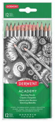 Derwent Grafitceruza szett, hatszögletű, DERWENT "Academy", 12 különböző keménység