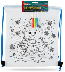  Színezhető tornazsák filctollal - Karácsonyi minta - Hóember