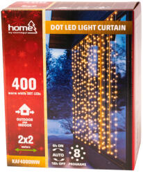 DOT LED-es fényfüggöny, 2x2m, melegfehér (KAF400DWW)