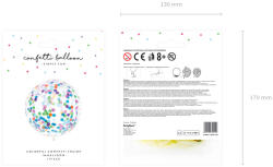  Konfetti léggömb - körök, 1m, mix (BK36-1-000)