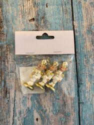 Diótörő medve 3db/csomag fehér és arany színben