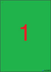 APLI Etikett, 210x297 mm, színes, APLI, zöld, 100 etikett/csomag (11841) - alter