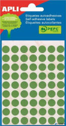 APLI Etikett, 10 mm kör, kézzel írható, színes, APLI, zöld, 315 etikett/csomag (2054) - alter