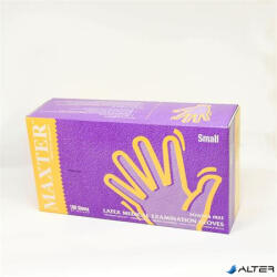 Védőkesztyű, egyszer használatos, latex, 5, 7g, M méret, 100 db, púder nélküli, bézs