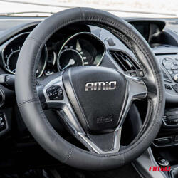 AMiO NEW DESIGN fekete kormányvédő valódi bőr M 37-39cm 03546 (03546)