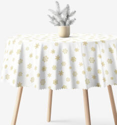 Goldea karácsonyi kör alakú teflonos terítő - arany hópelyhek Ø 150 cm