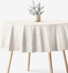 Goldea kör alakú terítő natura - hópelyhek természetes alapon Ø 220 cm