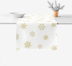 Goldea teflonbevonatú asztali futó - arany hópelyhek 35x140 cm