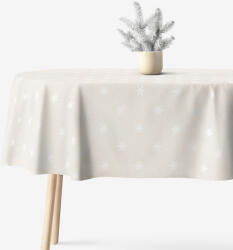 Goldea ovális terítő natura - hópelyhek természetes alapon 140 x 220 cm