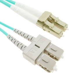 Conneu LC-SC дуплексна пач корда, мултимод OM3, 3 мм. , аква, Conneu (0.50 м) (CNFJ-LCSCOM3DAQ3mm-0.5)