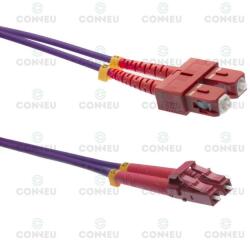 Conneu Оптична пач корда LC-SC OM4 Мулти мод дуплекс, виолетова, 1м (CNFJ-LCSCOM4DVT3mm-1)