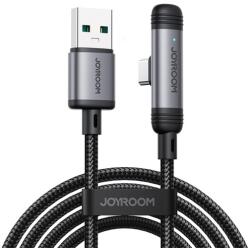 JOYROOM S-A56 ENJOYX SERIES adatkábel (USB - Type-C, 3A, gyorstöltő, 120cm, 90 fokos, cipőfűző) FEKETE (S-A56_AC)
