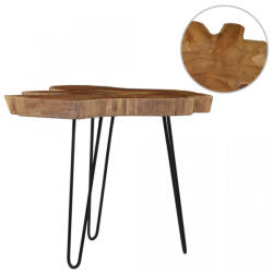 vidaXL Măsuță de cafea, (60-70) x 45 cm, lemn de tec (281643) Masa de cafea
