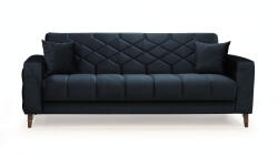  Canapea Melissa cu Lada Depozitare 3 locuri Tapiterie Catifea Neagra (C3108) Canapea