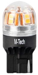 m-tech Bec LED M-TECH Platinum, T20, L3 x 16d, W21W, 12-24V, 15x2835SMD, CANBUS, lumina galbena (LB828Y-01B)
