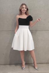 Parisse Világos krémszínű rövid A-vonalú szoknya Méret: M