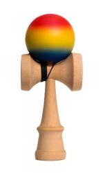 Flippy Kendama X Originala, Profesionala, Flippy, din Lemn, Rubber Grip, 18 cm, Rosu Galben Albastru (teo-161669)