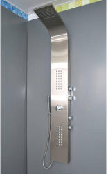 MR Szaniter Bella rozsdamentes szálcsiszolt termosztátos zuhanypanel vízeséssel