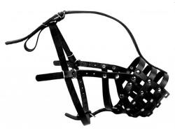 COLLAR Кожена намордник за куче Collar черен, твърд - мастиф