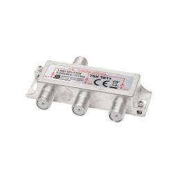 USE Home TSX 1911 F elosztó, HQ professzionális minőség, 75 Ohm, IP44, cink-ötvözet konstrukció, 5-2400 MHz, 3 utas, 1 bemenet, 3 kimenet 3 db-os kiszerelés! (TSX 1911)